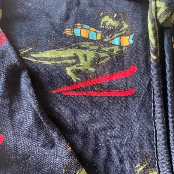 NWT Posh Peanut 6-9 Christmas Skiing Dinosaur Winter - Picture 3 of 3